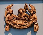 Tри ангела и младенец Иисус. Между 1430 и 1440. Дерево. Музей Боде, Берлин