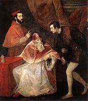 Papež Pavel III. in njegov vnuk, ok. 1546; Museo di Capodimonte, Neapelj
