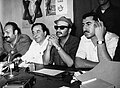 مؤتمر صحفي لنايف حواتمة وياسر عرفات وكمال ناصر، في عمان في مطلع عام 1970.