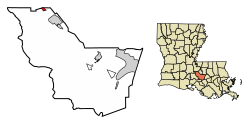 Location of Maringouin in Iberville Parish, Louisiana