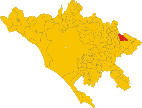 Poziția localității Cervara di Roma