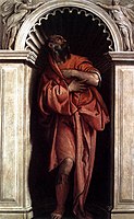 Detail uit het plafond van de Biblioteca Marciana door Paolo Veronese