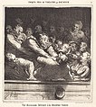 Une discussion littéraire à la deuxième Galerie. Litografia publicada em Le Charivari, 1864.