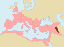 Waarschijnlijke locatie van de provincie Assyria (117). In deze versie is Atropatene uitgesloten.