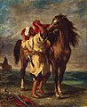 Э. Делакруа. «Марокканец, седлающий коня». 1855.
