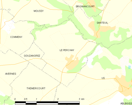 Mapa obce Le Perchay