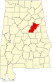State map highlighting Talladega County