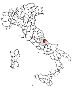 Placering af Pescara i Italien