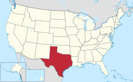 Mapa ti Estados Unidos a mangipakita ti Texas