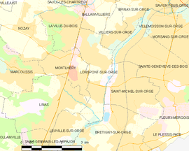 Mapa obce Longpont-sur-Orge