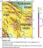 A map of the Qayen Earthquake