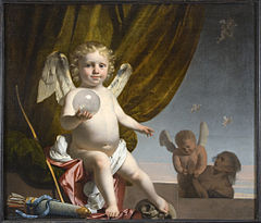 Cupido sostenint una bola de vidre