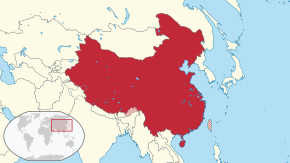 Kart over Folkerepublikken Kina