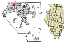 Location of Washington Park in St. Clair County, Illinois.