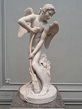 Edmé Bouchardon, Cupido fazendo sua reverência do clube de Hércules, Galeria Nacional de Arte, Washington DC (1744)