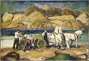 Джордж Беллоуз «Загрузка песка», 1917