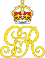 Monogramme du roi George V, surmonté de la couronne Tudor.