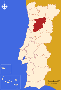 비제우 현이 강조된 포르투갈 지도