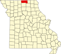 Locatie van Putnam County in Missouri