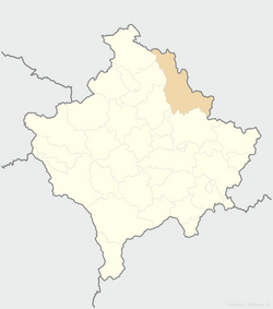 Location of the municipality of Podujevo within Kosovo