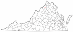 Location of Woodstock in Virginia