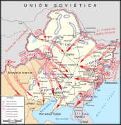 The Soviet Red Army invaded Manchuria in August 1945.