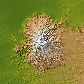 Carte topographique du mont Elgon.