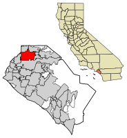 Location of Fullerton in Orange County, California