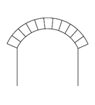 Stickbåge eller segmentbåge, har en radie som är större än halva spännvidden och vars centrum ligger nedanför bågens anfang.