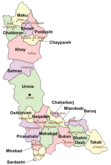 Counties of West Azerbaijan Province
