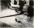 Gravure "Night Shadows" d'Edward Hopper, à la page 23 du magazine Shadowland, octobre 1922[43].