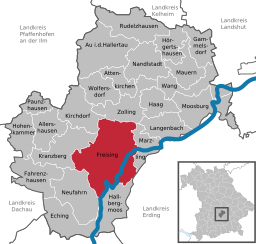 Läget för Freising i Landkreis Freising