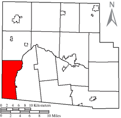 Location of Roundhead Township, Hardin County, Ohio