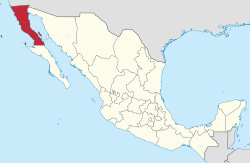 Vị trí của Baja California tại México