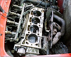 losse natte cilindervoeringen in de motor van een Rover