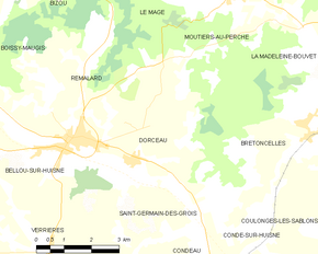 Poziția localității Dorceau