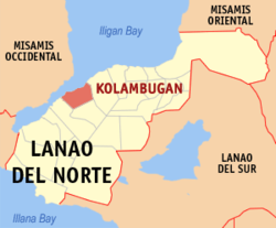 Peta Lanao Utara dengan Kolambugan dipaparkan