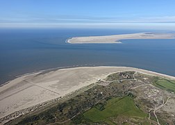Nordtippen av Texel med Vlieland i bakgrunnen