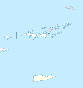 Map showing the location of Virgin Islands National Park