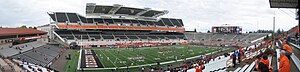 View of the field from the west grandstand in Reser Stadium in 2008.