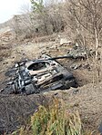 знищений російський танк під час оборони Маріуполя