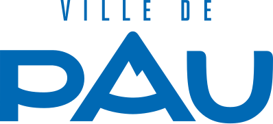 Logo bleu avec l'inscription « VILLE DE PAU ».