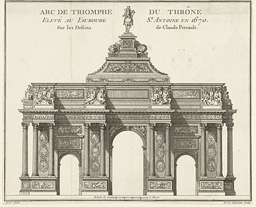 Sen-Antuan koʻchasidagi Arc de Triomphe du Thrône dizayni, 1670- yil