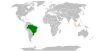 Location map for Brazil and Thailand.