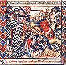 Scena di battaglia tra Mori e Cristiani, miniatura delle Cantigas de Santa Maria