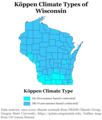 Image 40Köppen climate types of Wisconsin, using 1991-2020 climate normals. (from Geography of Wisconsin)