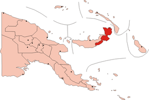 Провінція Східна Нова Британія на мапі Папуа Нової Гвінеї