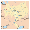Penza, a veres del Sura, en mapa del Volga