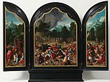 «Триптих с танцами вокруг золотого тельца». Ок. 1525—1535. Дерево, масло. Рейксмюсеум, Амстердам