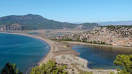 Aerial view of İztuzu Beach